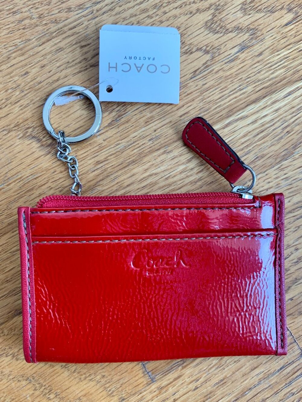 NWT Coach Patent Red Leather Mini Wallet